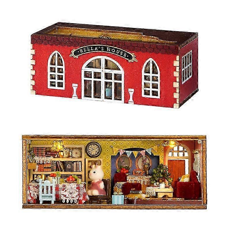 Wooden Mini Dollhouse Rabbit Theme
