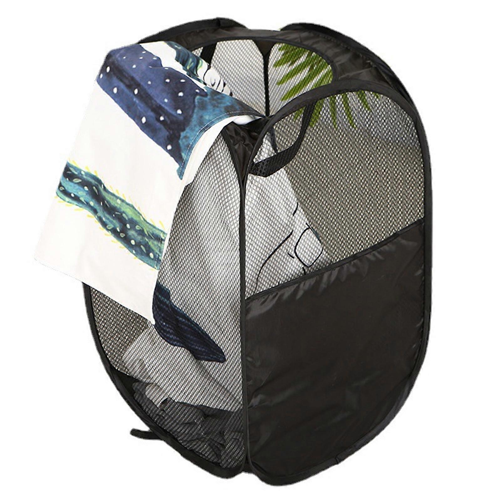 Sturdy Mesh Foldable Laundry Hamper For Bedroom Bathroom Camping
