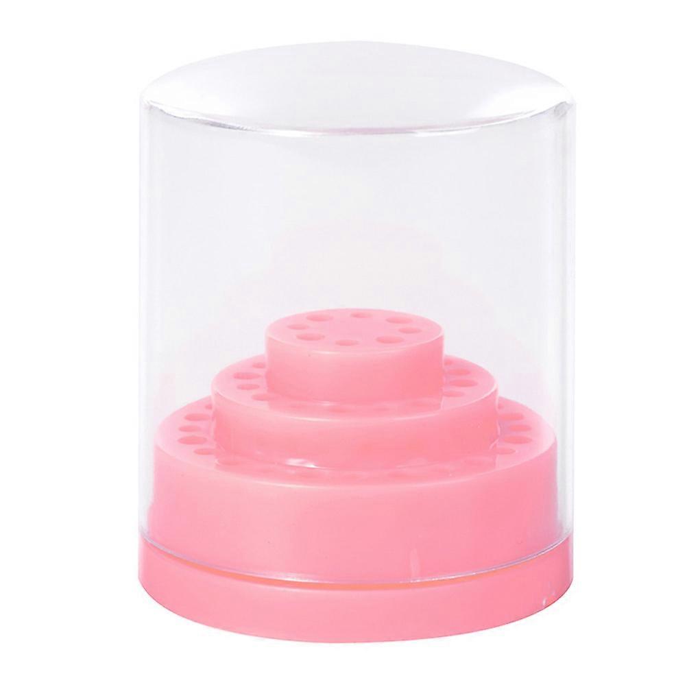 Nail Bit Holder Stand Storage for 3Pcs Nail Drill Bits Container Pink