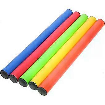 5pcs Relay Plastic Reusable Relay Sticks Smooth Rolled Edges Easy to Pass Light Weight Sports Accessory