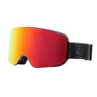 Ski Goggles Cylindrical Anti-Fog Snow Goggles UV400 Protective for Men Women, Adjustable ABS Frame PC Lens Helmet Compatible