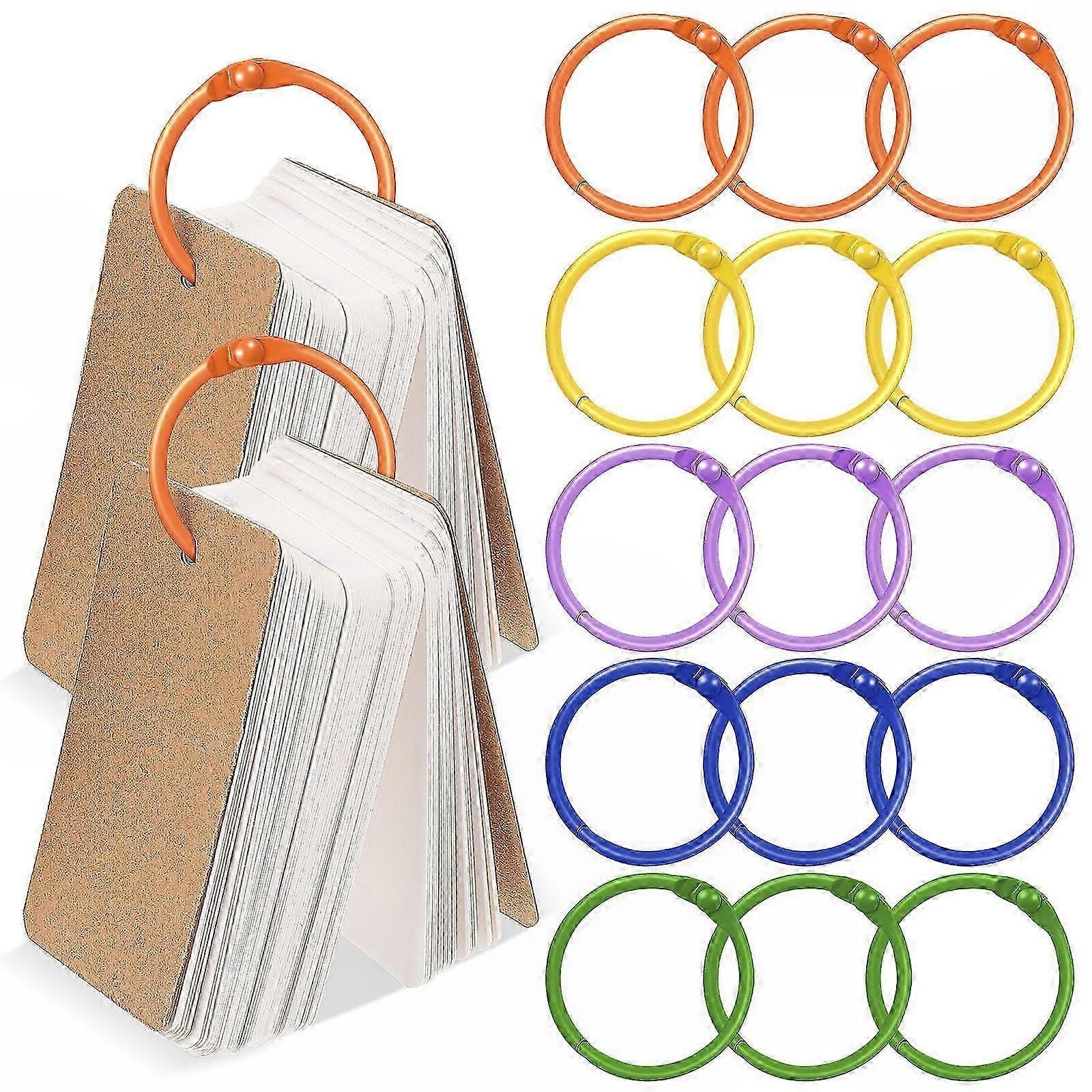 Binding Rings 50 Pcs Multi-Color Metal Snap-Open for Bookbinding and Document Use