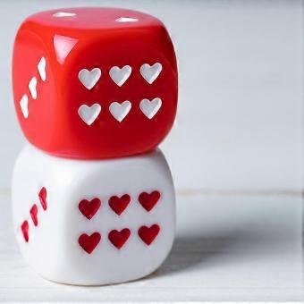 25mm Acrylic Heart Pattern Dice