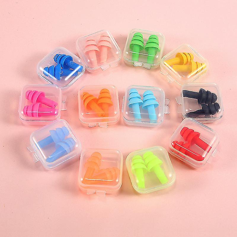 5pcs Protective Waterproof Soundproof Silicone Earplugs (random Color)