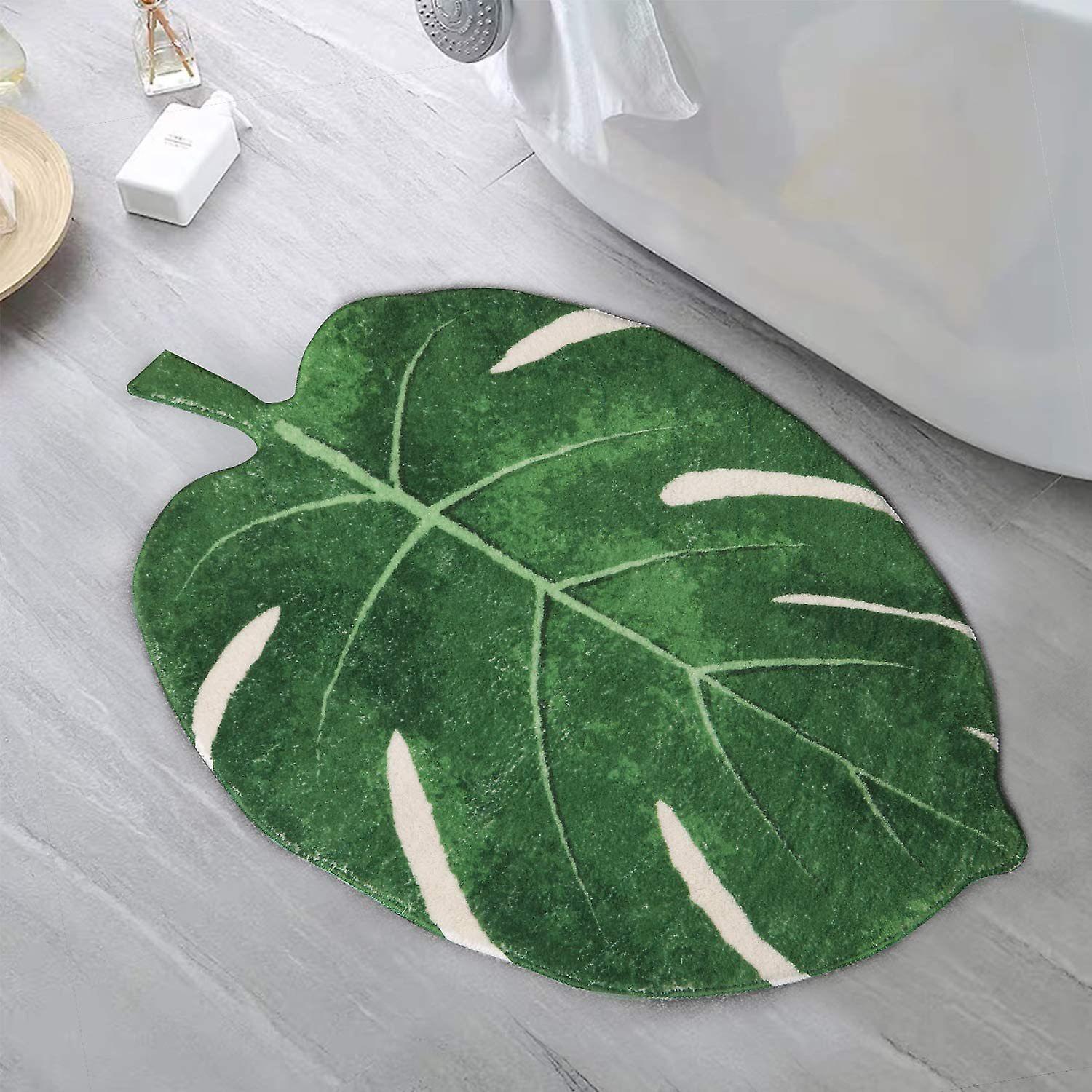 Leaf Shaped Non-Slip Bath Mat Green