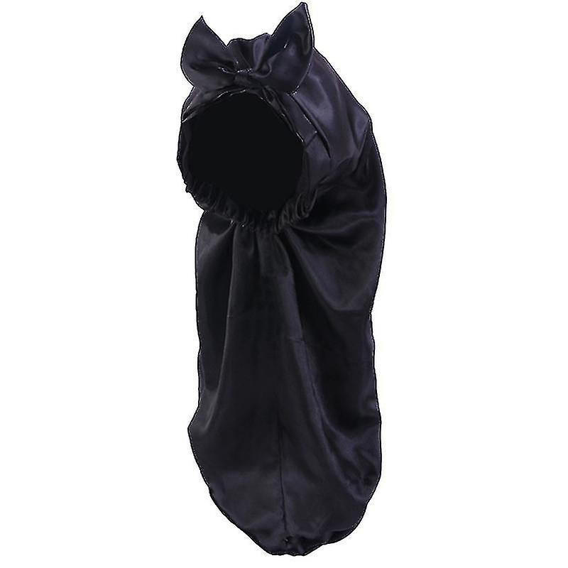 Long Satin Bonnet Sleep Cap Adjustable Satin Cap For Spa Refreshing