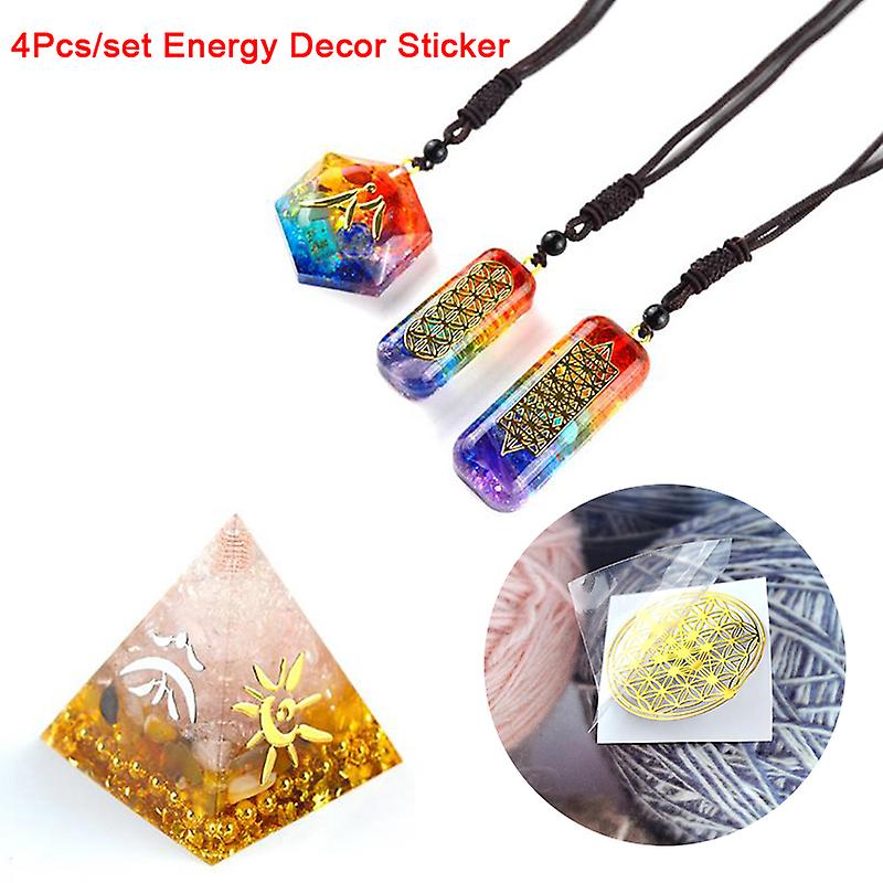 4pcs/set Orgonite Sticker Flower Life Tree Diy Energy Tower Material Resin Craft
