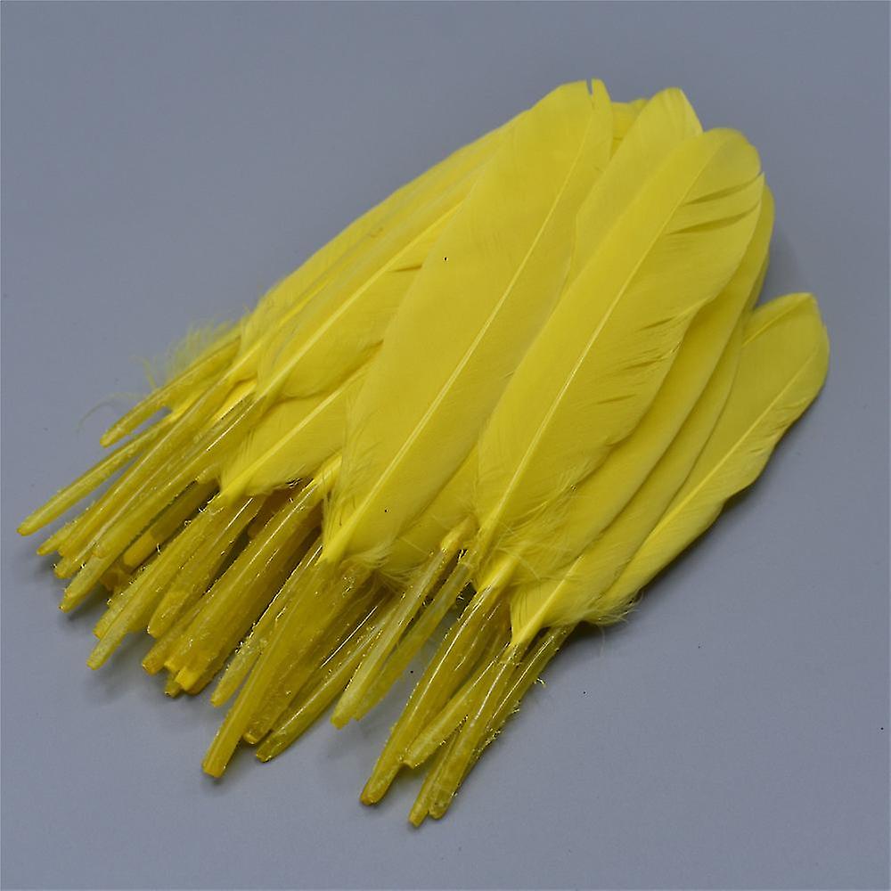100pcslot ريش البط للحرف اليدوية 10-15cm4-6 "ريش أوزة بيضاء لصنع المجوهرات أعمدة الديكور الزفاف