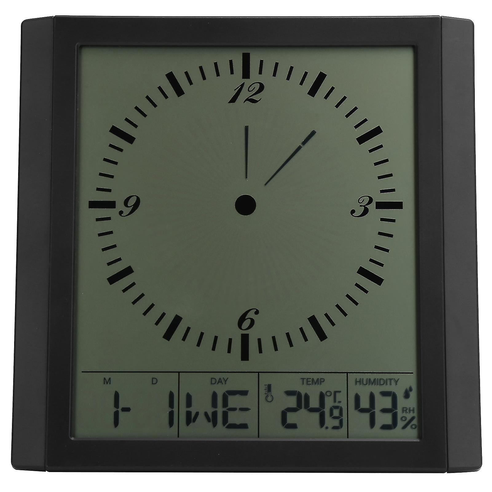Digital Wall Clock Multi-function Large Screen Alarm Clock With Temperature Humidity Display