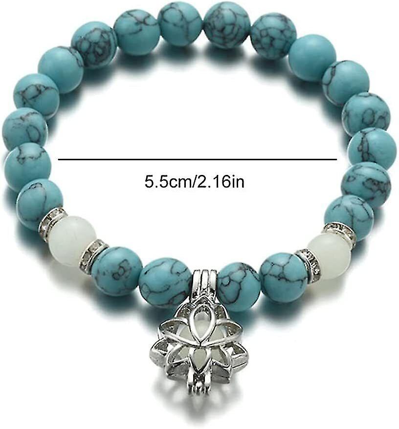 Glow In The Dark Lotus Yoga Healing Stone Bracelets