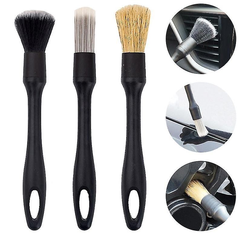 3ks měkké auto detailing kartáč syntetické štětiny detail kartáč auto dash duster kartáč auto detailing nástroj auto interiérové příslušenství