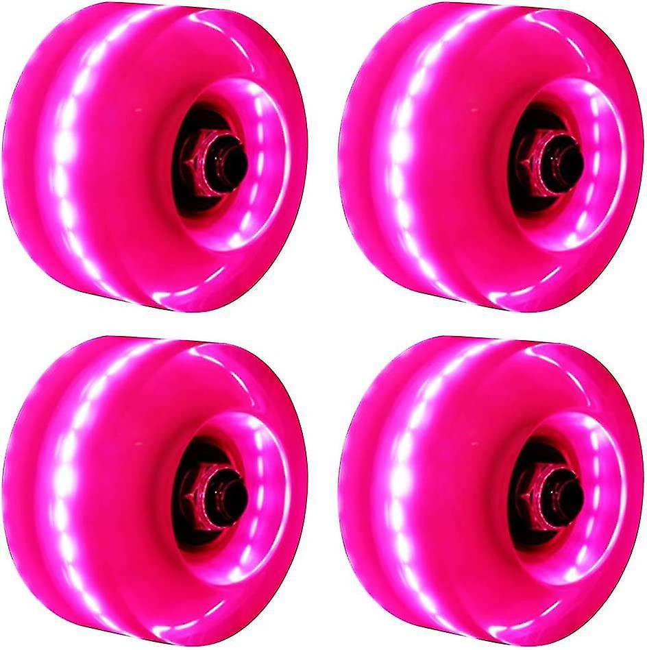 4 roues lumineuses pour patins à roulettes à double rangée et clignotants