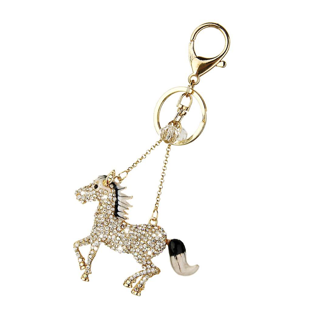 Creative Crystal Horse Charm Pendant Key Ring Keychain