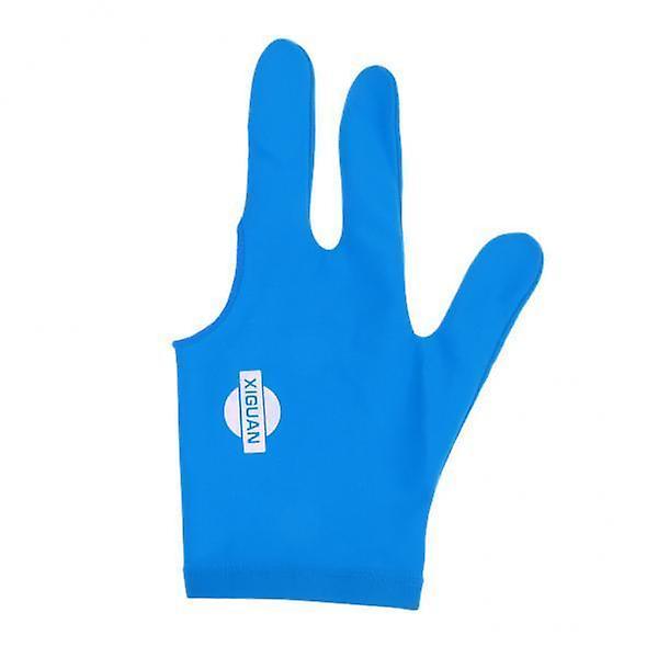 10xSpandex Snooker Billard Pool Queue Handschuh Linke Hand 3 Finger Accessoire Blau