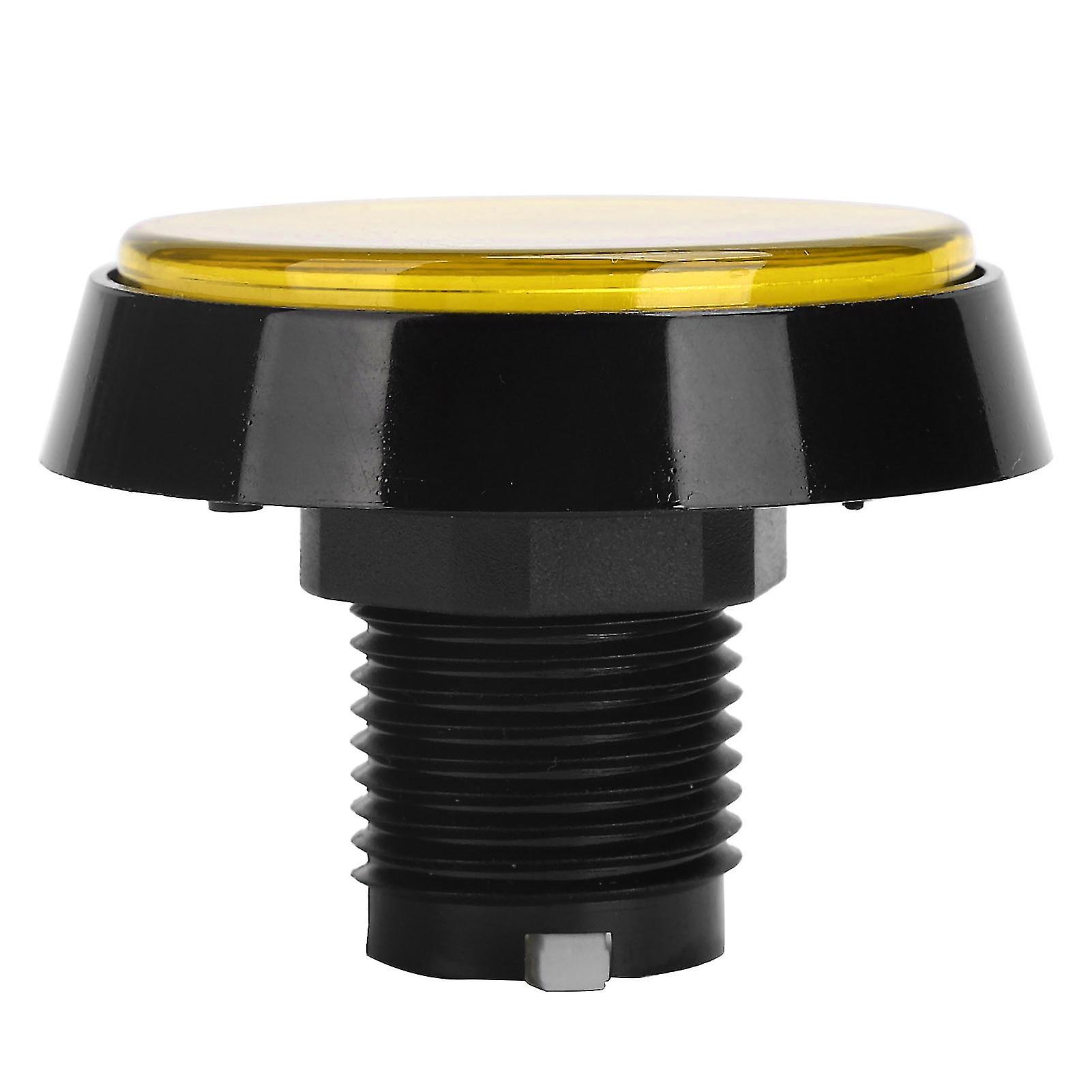 60mm Big Round Flat Button with LED Light 3?Foot Switch for Crane Machine Game ConsoleYellow