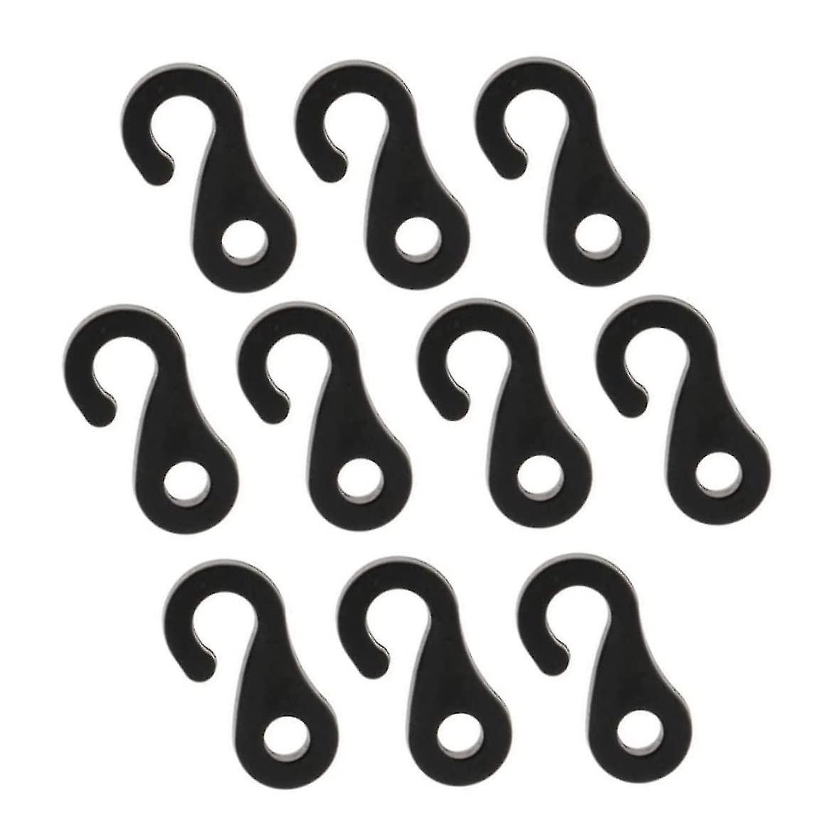 Camping Tent Hook S Shape Plastic Canopy Hook Elastic Cord End Buckle Tool Accessory 10pcs Hook Up
