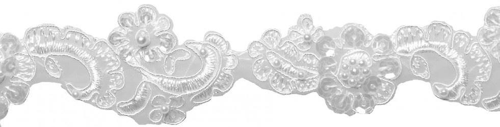 Simplicity 44mm Sequin Pearl Trim White - per metre