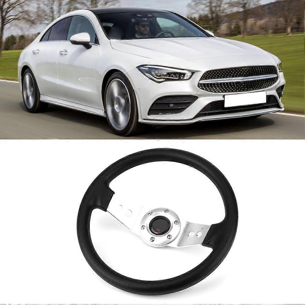 Stilvolle Universal-Auto-Lenkradabdeckung PU Schwarz Silber Trim