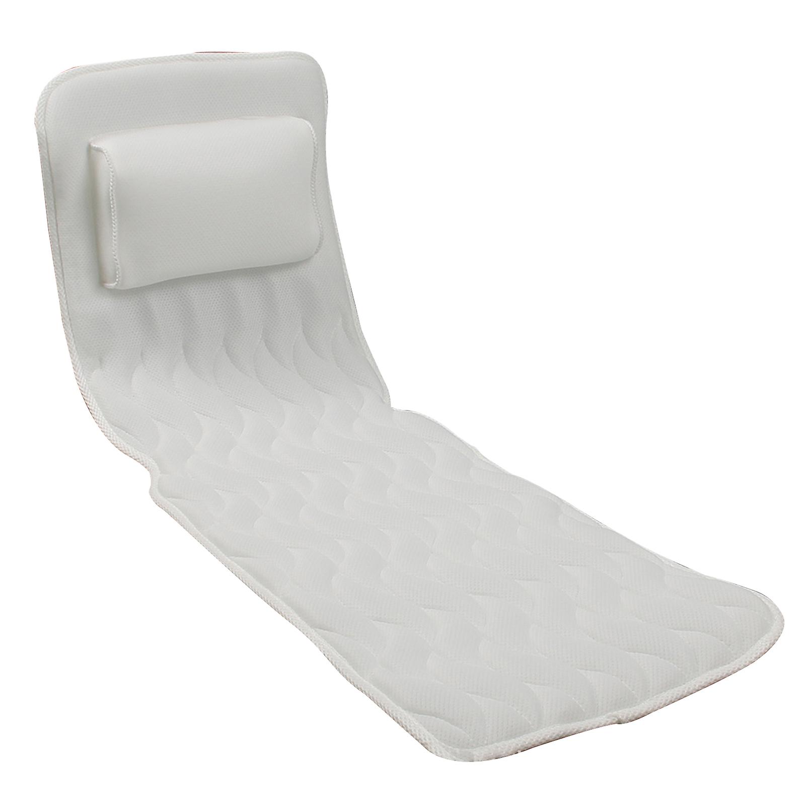 Full Body Bath Pillow Non-Slip Luxurious 3D Air Mesh Mat for Tub Neck and Back Support with 10