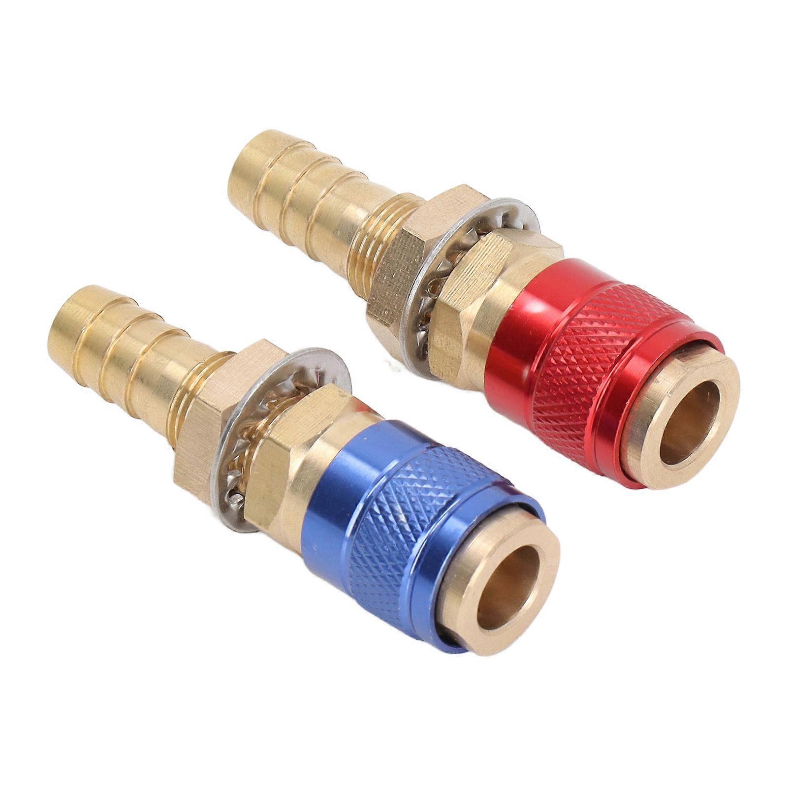 Water Cooled Gas Adapter Portable Brass Quick Connector with Plug for PTA DB MIG TIG Welding Torch M10(10mm) 