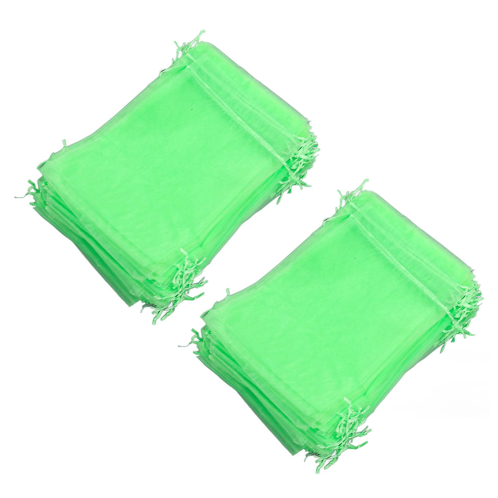 Reusable Fruit Netting Bag 100PCS Fruit Protection Netting Bag Reusable Garden Mesh Barrier Bag for Plant Flower Fruit Trees Green 10x15cm/3.9x5.9in