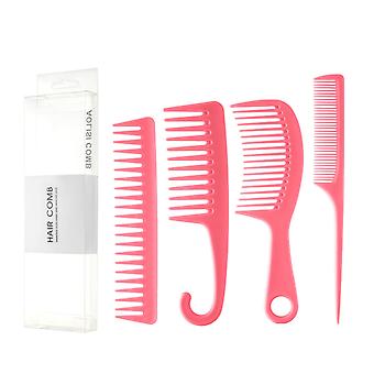 4pcs/set Wide Tooth Comb Detangling Combs Shower Comb with Hook Brush for Women and Men Curly Wet Dry Long Thick Hair Hairdressing Tool