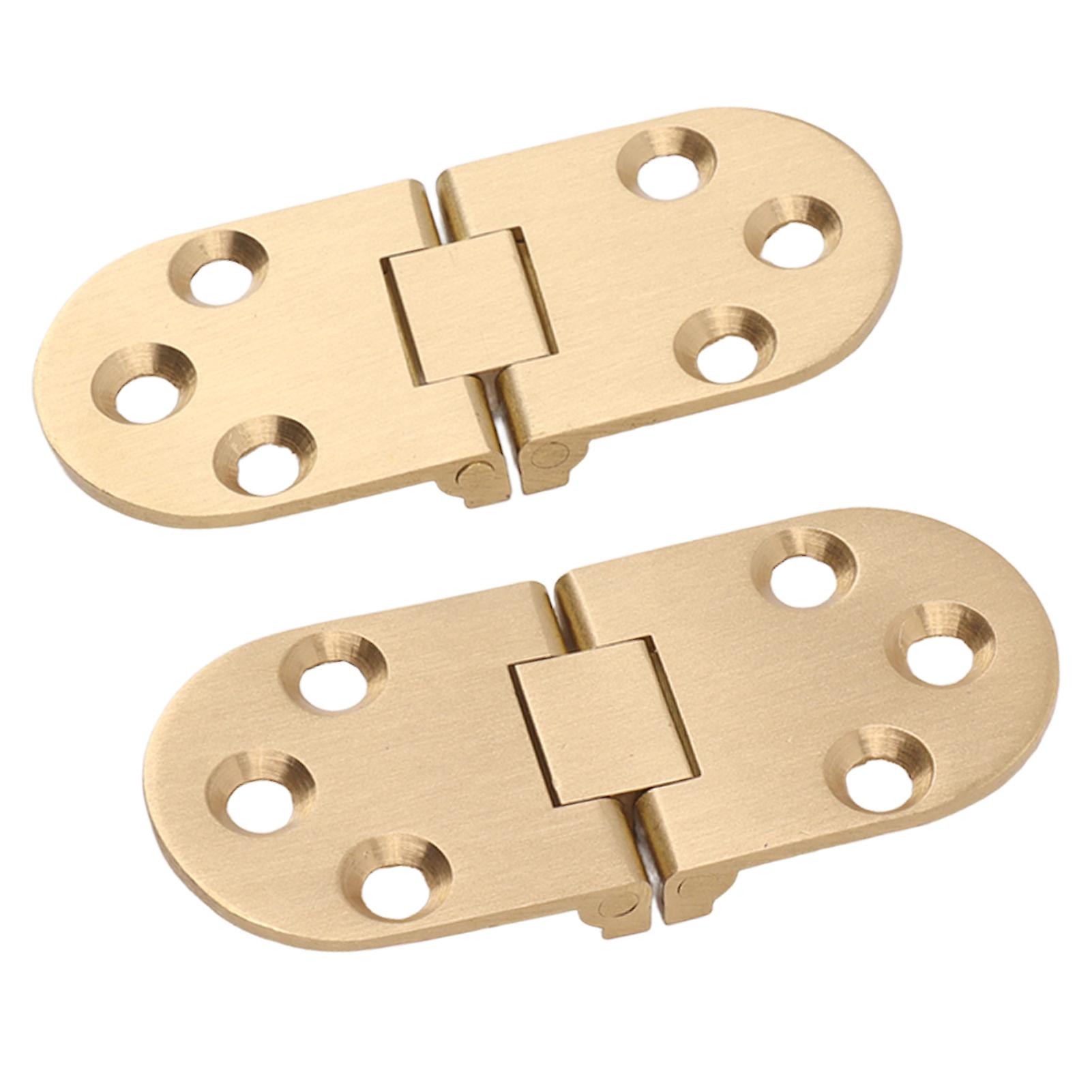2 Sets Sewing Machine Table Hinge Folding Flip Top Hinge Rustproof Round Edge 180 Degree Brass Flap Hinge with Screws(2.5mm)