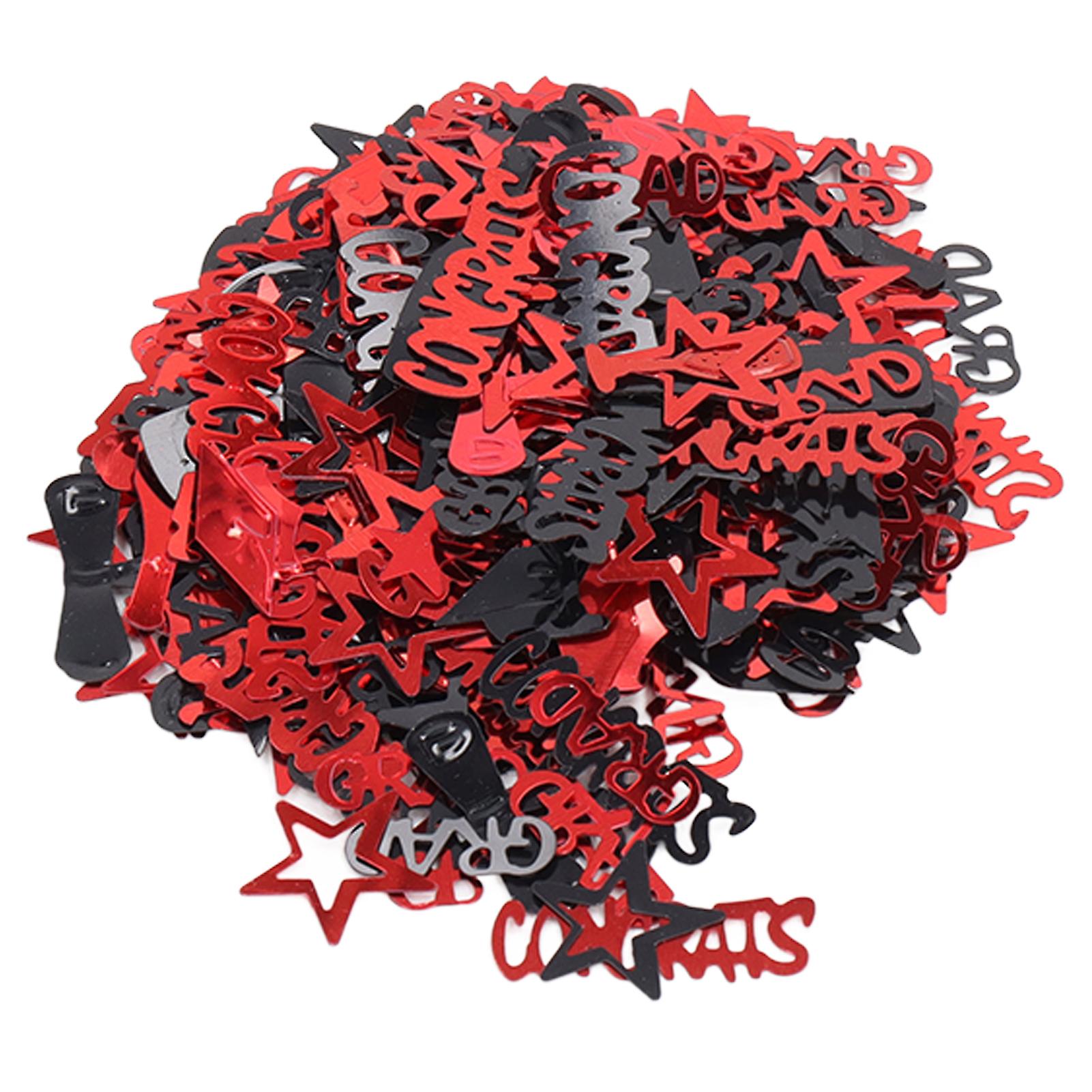 Graduation Confetti Black Red High Gloss Shiny 100g Graduation Party Confetti Party Decorations Supplies
