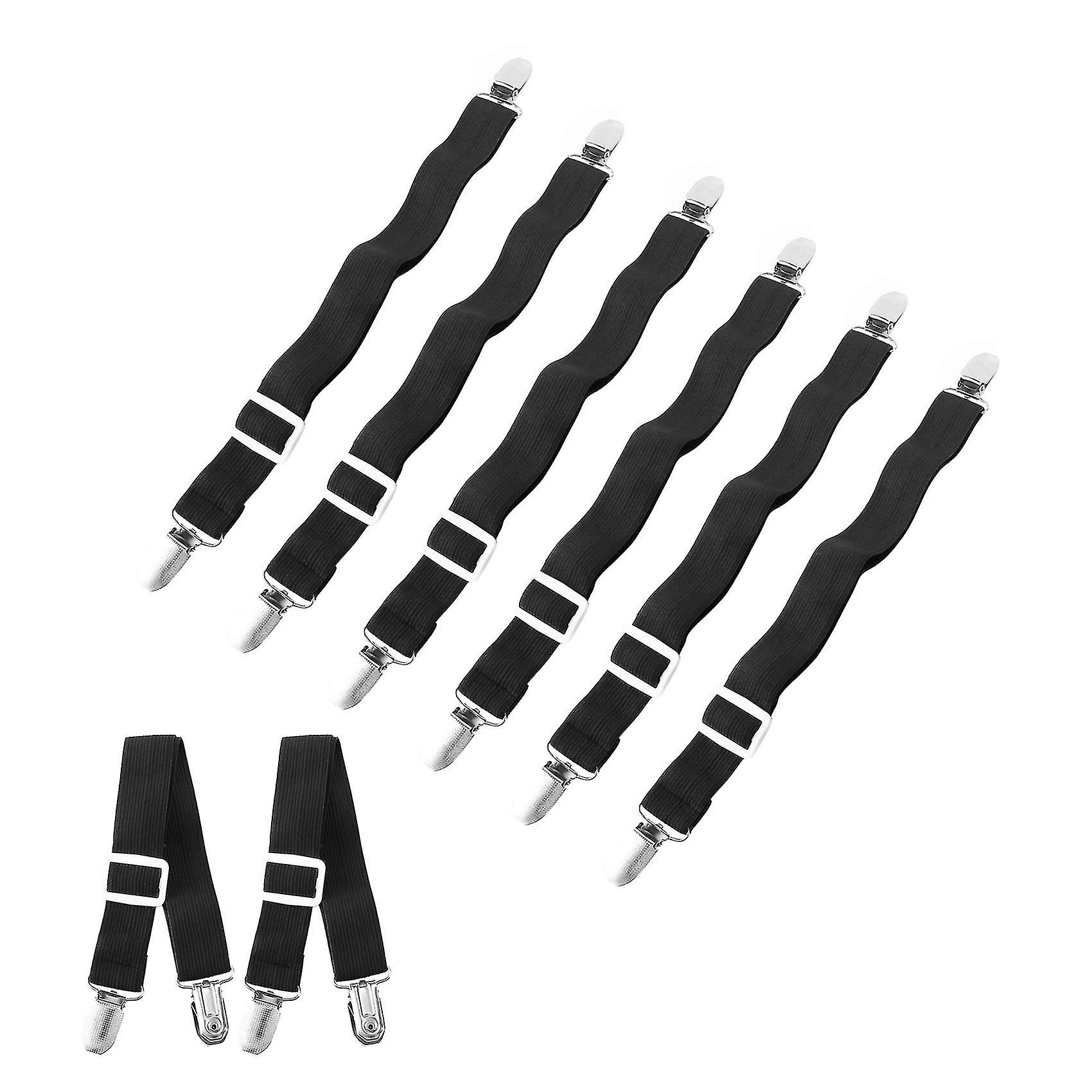 8pcs Foglio Cinghie Bretelle Fascia Regolabile Letto Angolo Supporto Elementi di fissaggio elastici Clip Pinze Mat (haoyi
