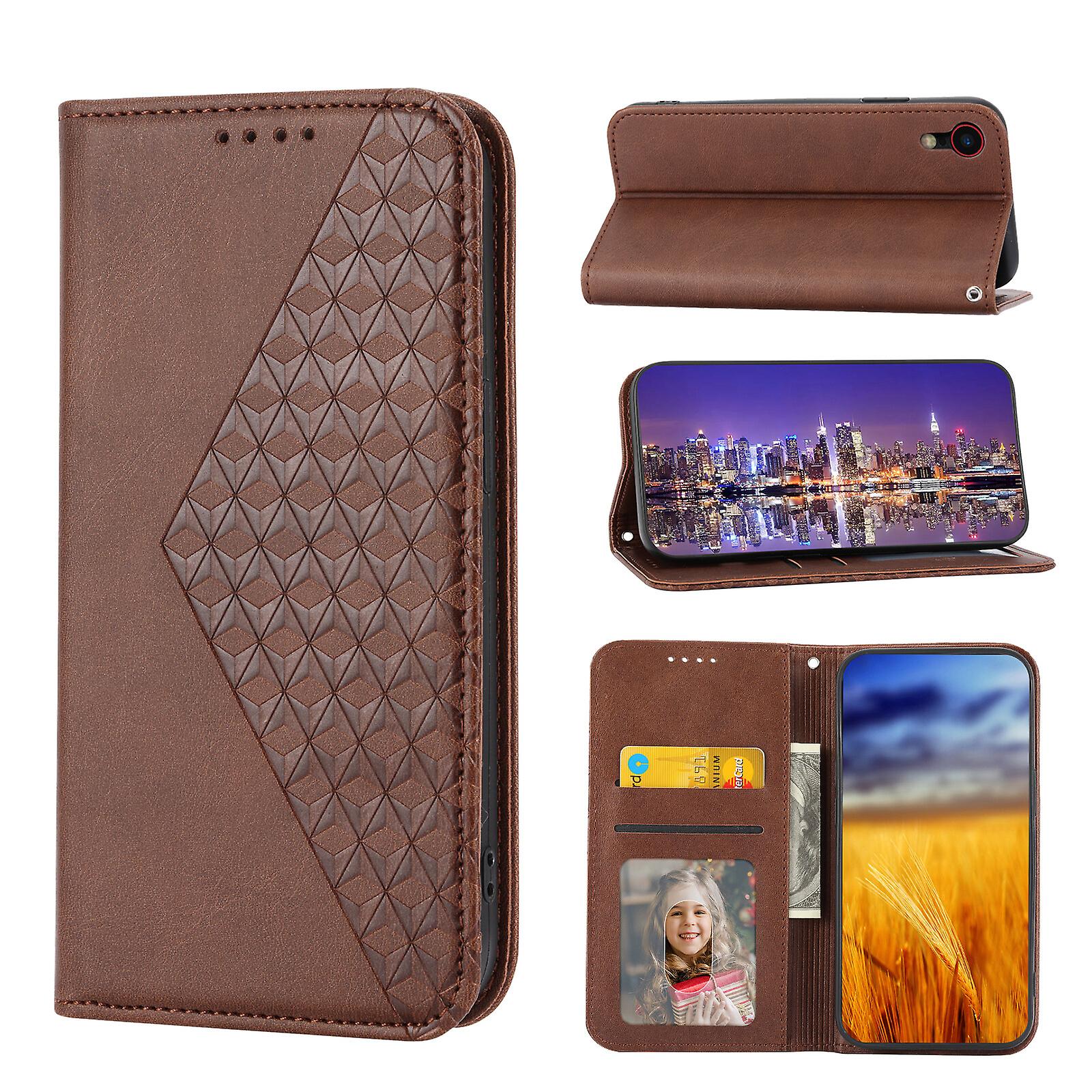 For iPhone Xr Case, Leather Wallet Flip Case With Strap