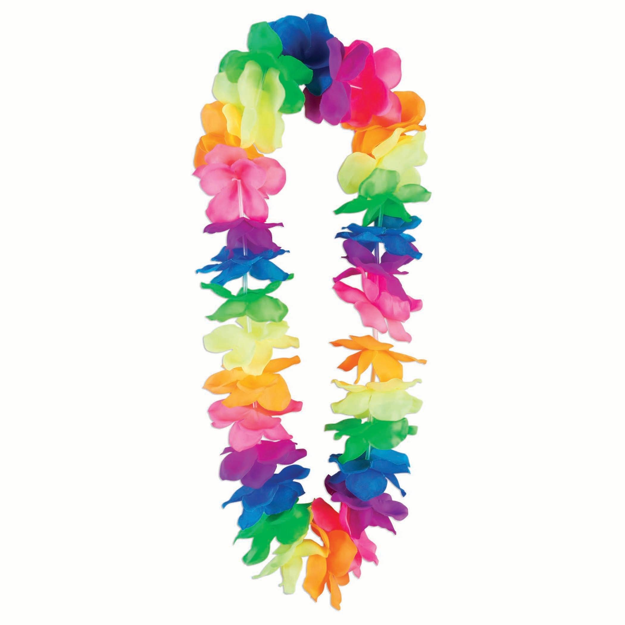 Lei Fluorescent Multi Colour Large Petals X80100