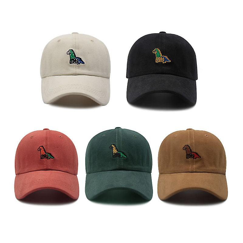 Baseball Hat Cap Casual Sport Outdoor Sun Classic Korean Style Soft Top Cartoon Dinosaur Embroidery