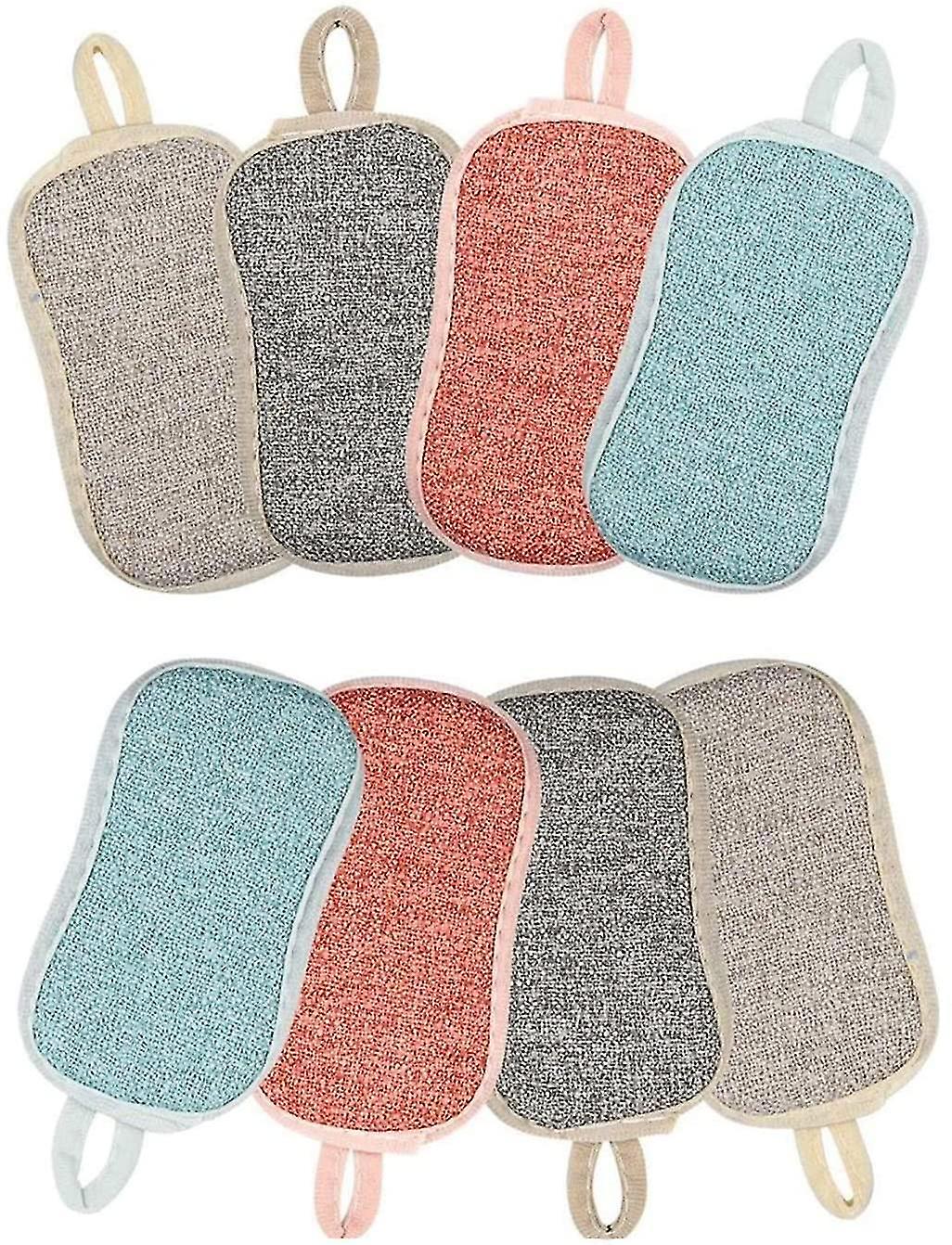 Reusable Microfiber Scourer Sponges Double Sponge Microfiber Scourer Cloth Double Sided