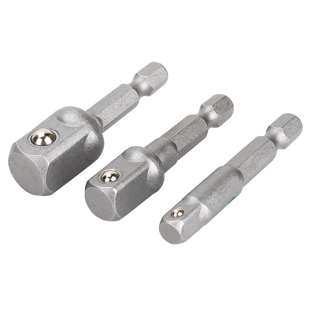 3-Piece Hex Drill Socket Adapter for 1/4", 3/8", 1/2" Drive Impact Driver
