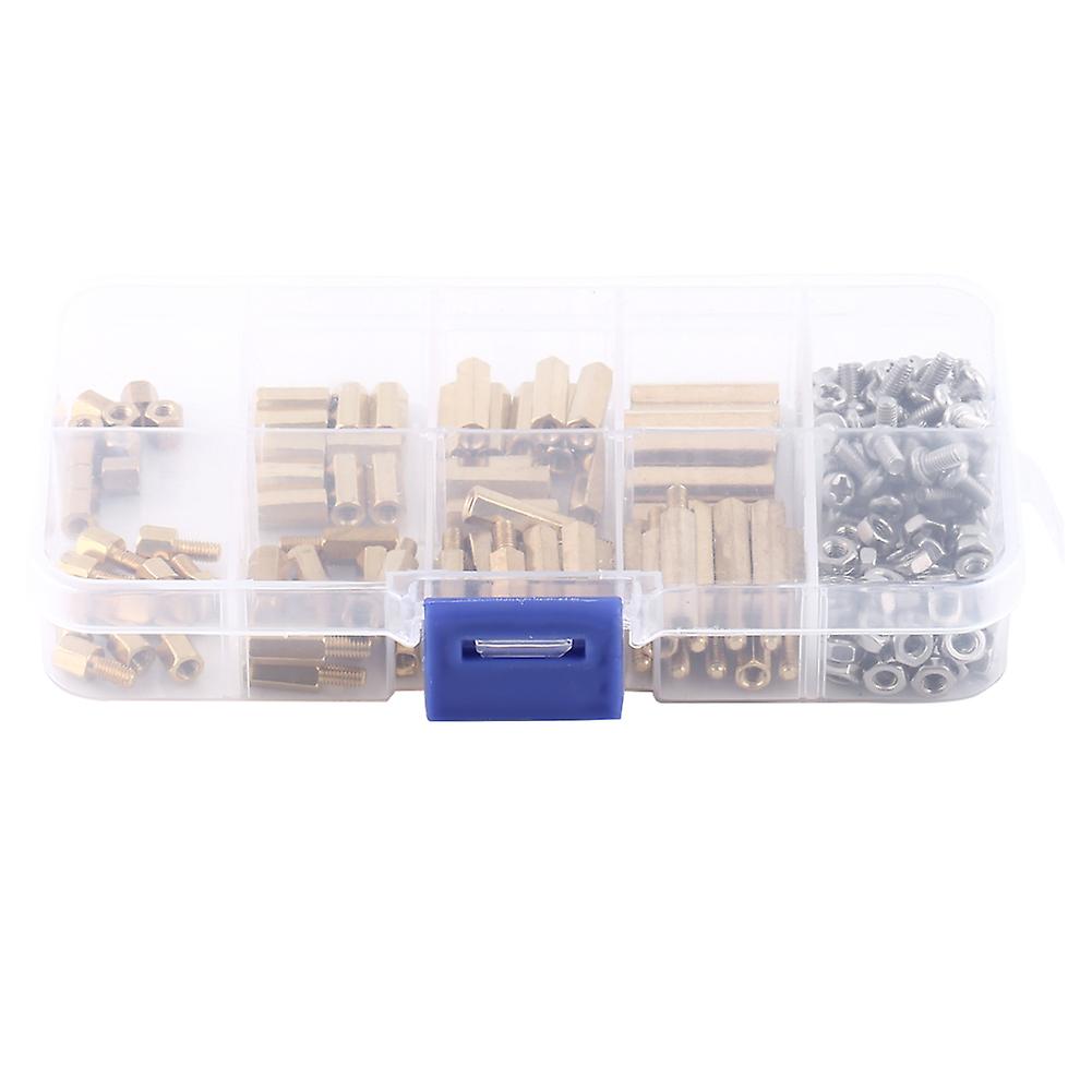 Hex Threaded Brass Standoffs  Screw Nut Assortment Set With Box (Set B)