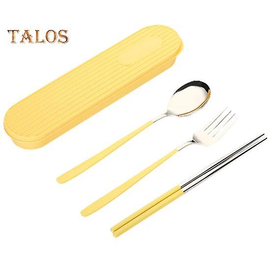 1 Set Cutlery Spoon Fork Heat-Resistant Wide Application Easy to Clean Practical Lunch Cutlery Spoon Fork Chopsticks Set Dinnerware