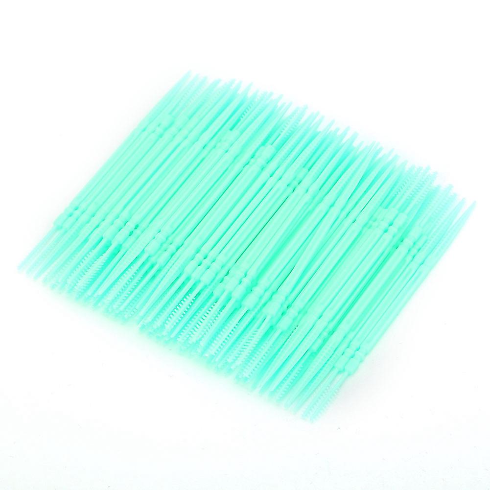 1100pcsボックスダブルヘッド歯のクリーニングつまようじオーラルケアフロスピックつまようじ(緑)