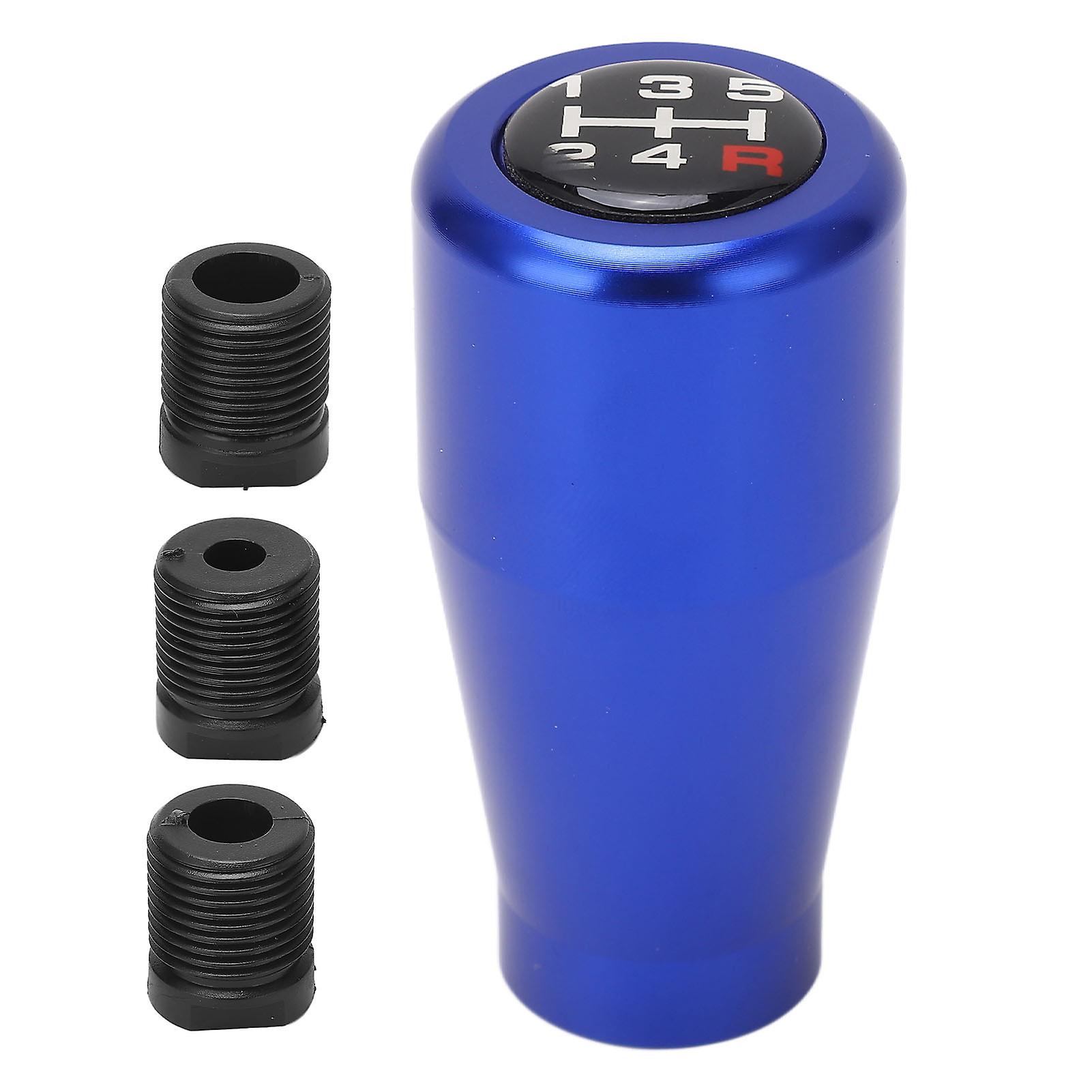 Gear shifter knob for manual vehicles - 5 speed aluminum M8 M10 M12 blue