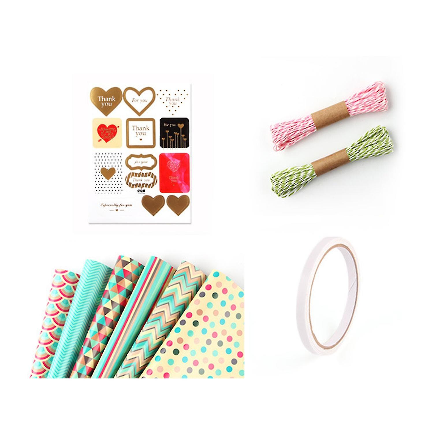 1 Set Wrapping Paper Eco-friendly Smooth Surface Art Paper DIY Adorable Gift Wrapping Paper for