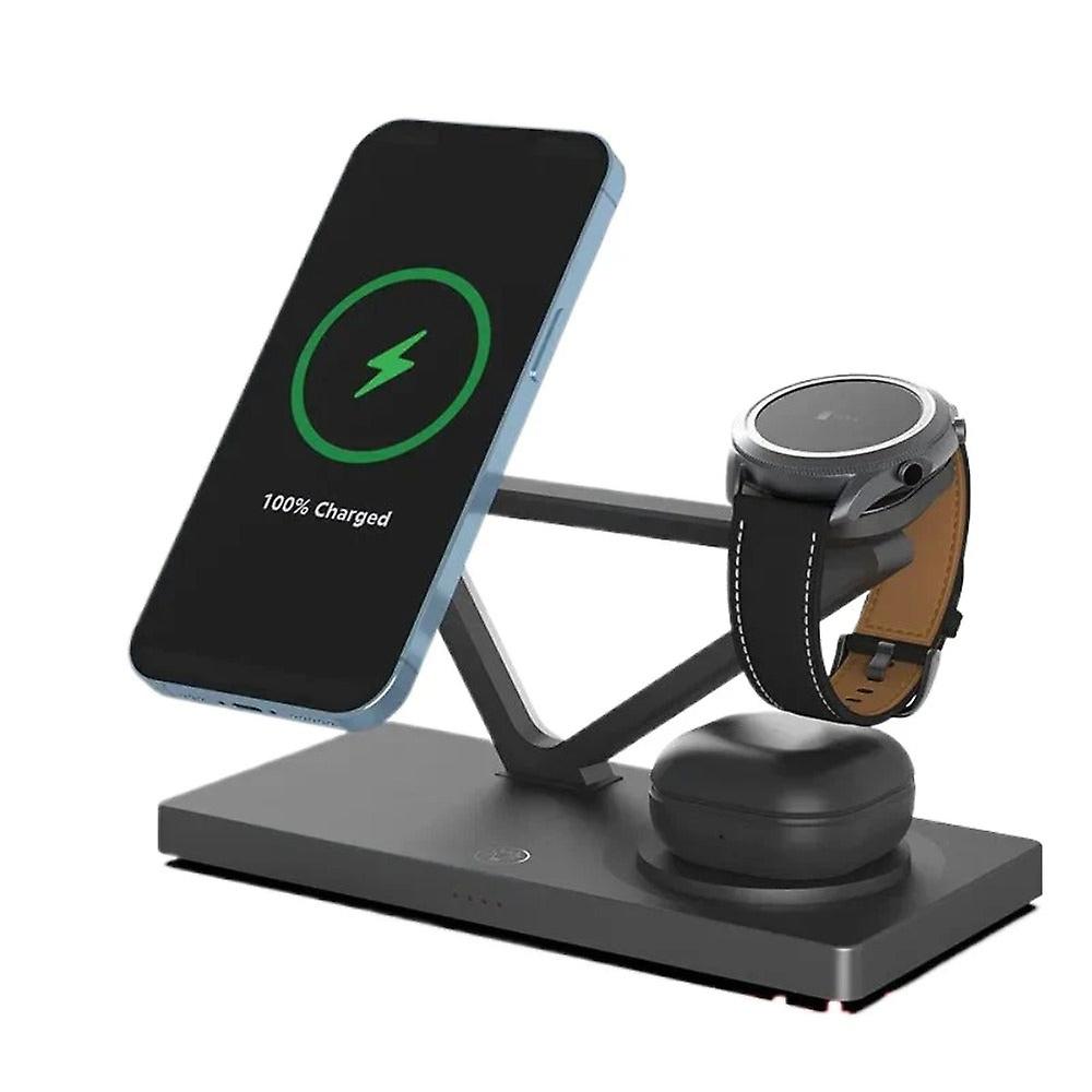 5-In-1 Magnetic Wireless Charger Stand For Iphone 14/13/12/x, Samsung Galaxy Watch, 15w Fast Charging Dock