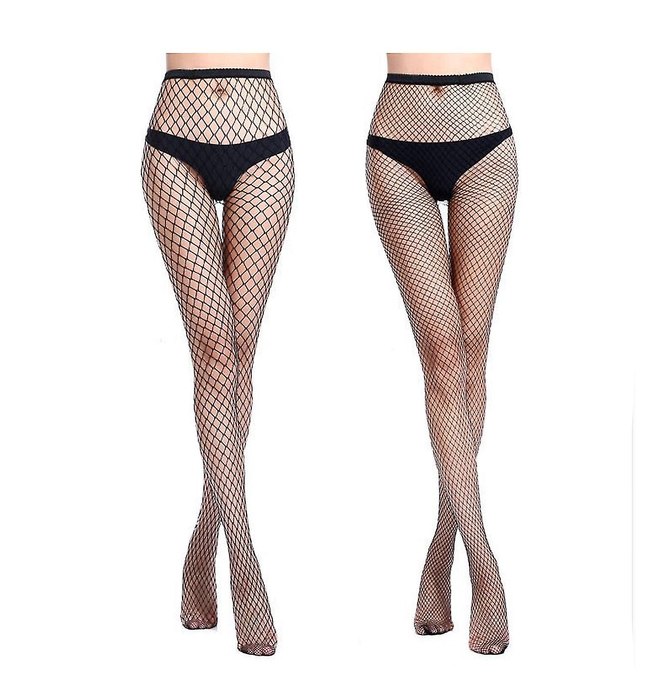2 Stück Netzstrumpfhosen Schwarze Netzstrümpfe Strümpfe Strumpfhosen Netzstrümpfe Netzstrümpfe mit hoher Taille Netzstrumpfhosen für Frauen
