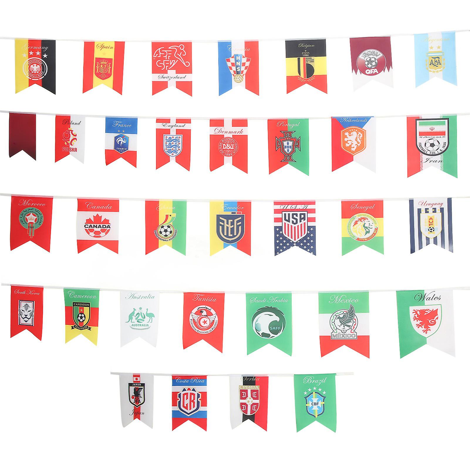 2022 World Cup String Flag 32 Teams Countries World Cup 2022 Flag Banner 20x28cm