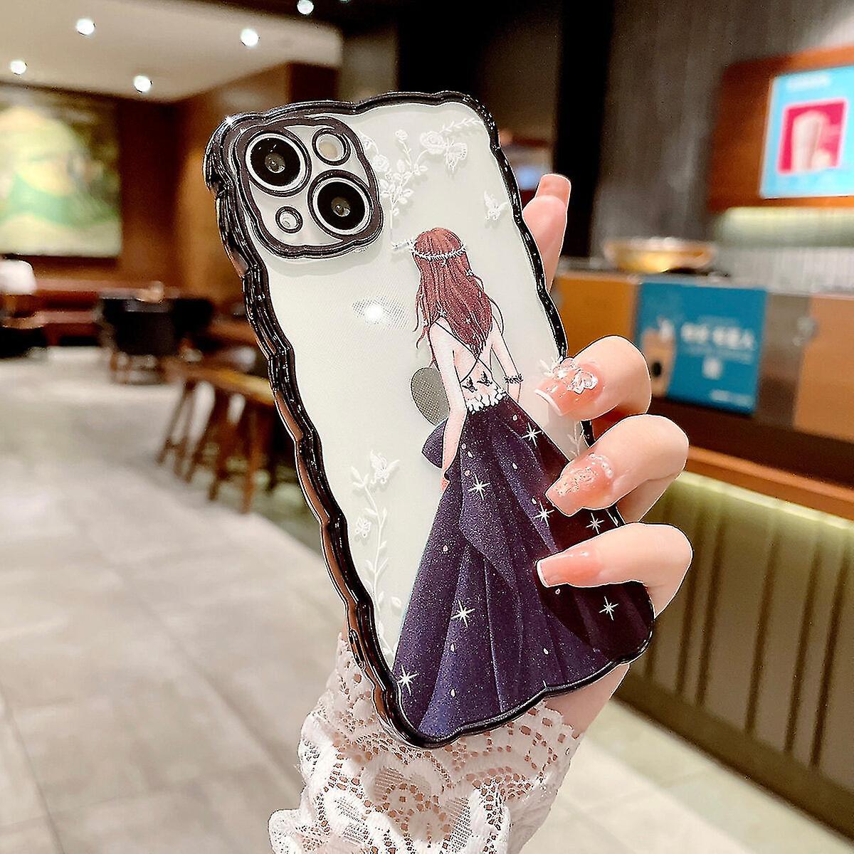 Exquisite And Elegant Style: Goddess Design, Electroplated Wave Pattern, Scratch-resistant, Shockproof, Compatible With Iphone 7 Plus 8 Plus, Durable