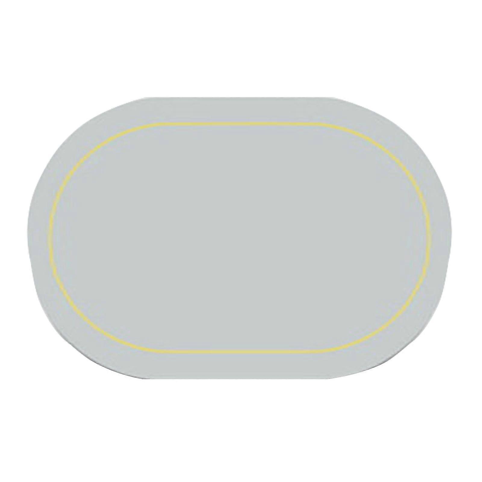 2Pcs Δέρμα Οβάλ Τραπεζαρία Τροφίμων Mat Oil Proof Μόνωση Εστιατόριο Πίνακας Home Hotel Αντιολισθητικό Μπολ Pad Placemat Ανοιχτό Γκρι
