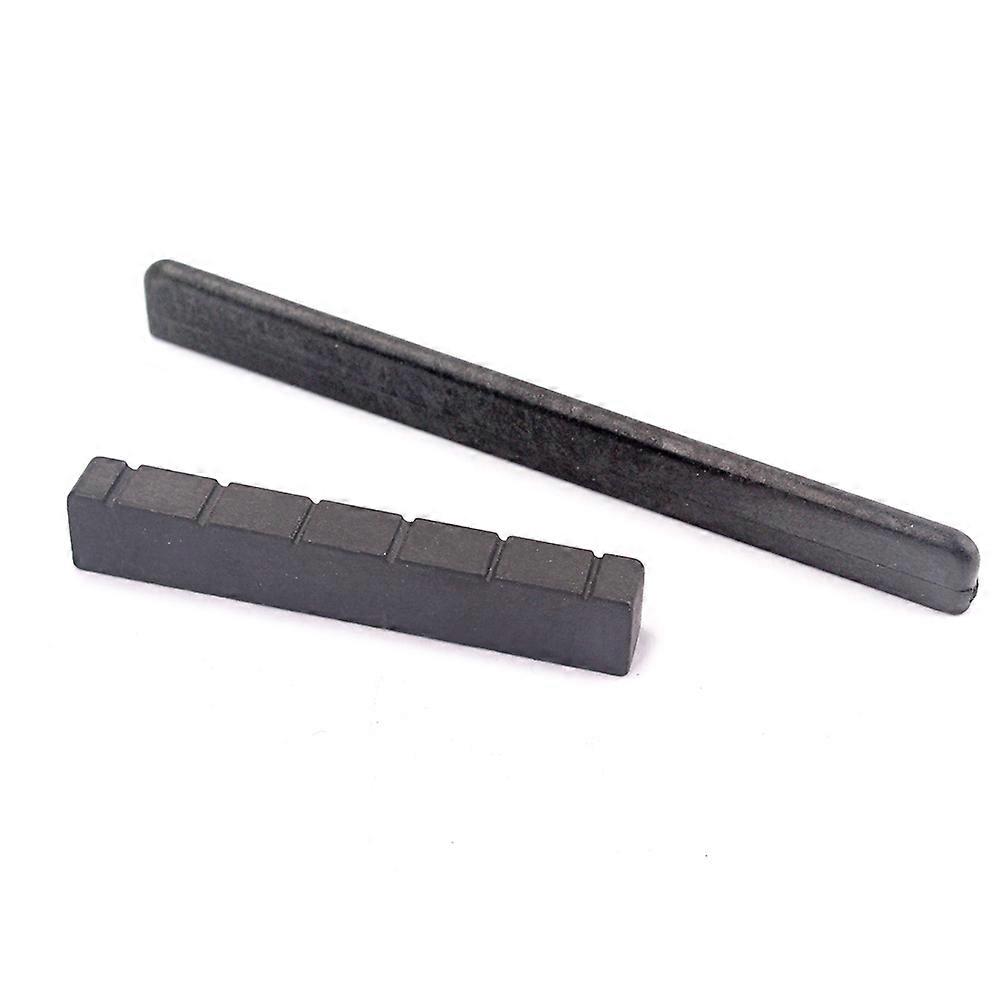 Replacement Bridge Saddle and Nut Accessory for Classical Guitar (Black)