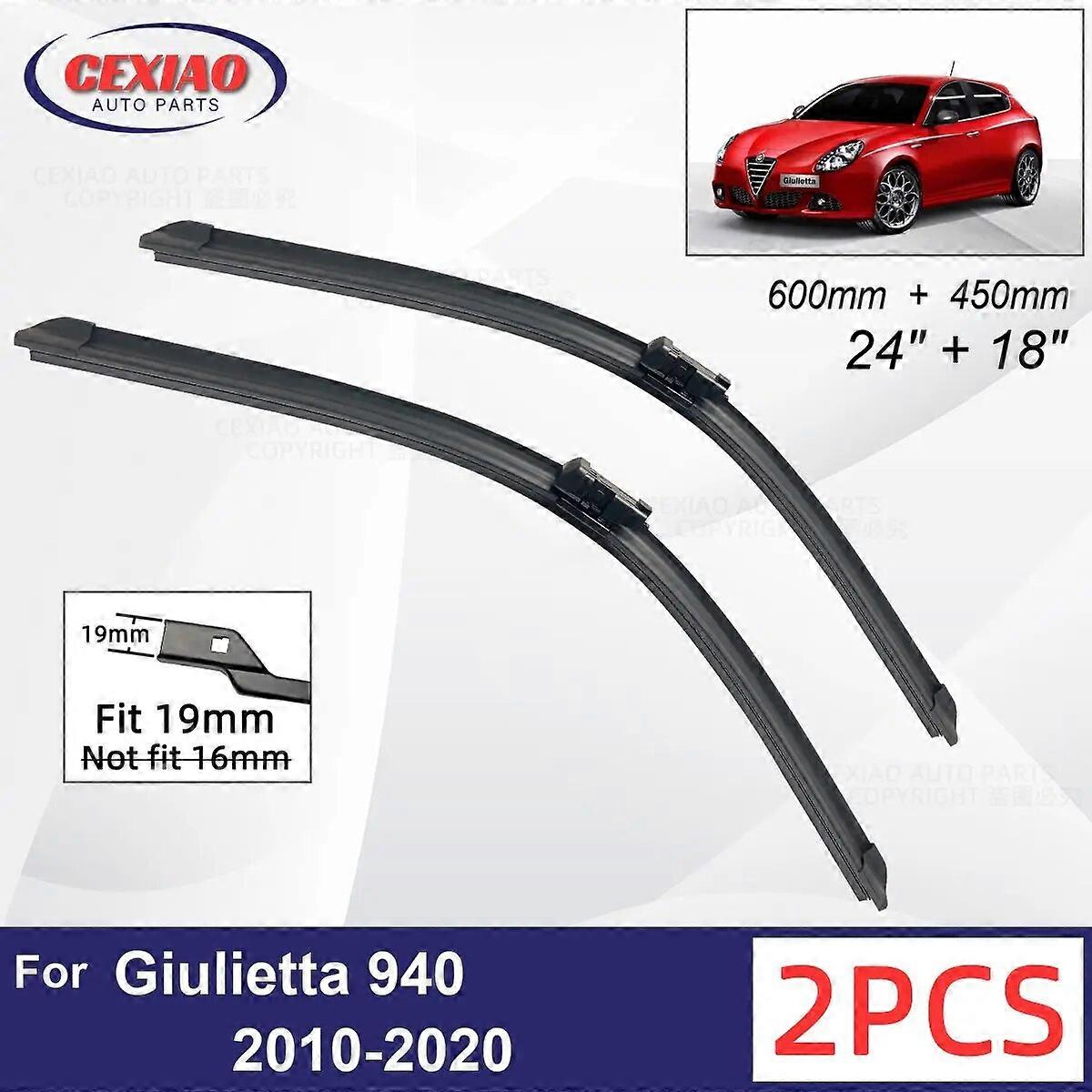 Car Wiper For Alfa Romeo Giulietta 940 2010~2020 Front Wiper Blades Soft Rubber Windscreen Wipers Auto Windshield 600mm + 450mm FN9U7345