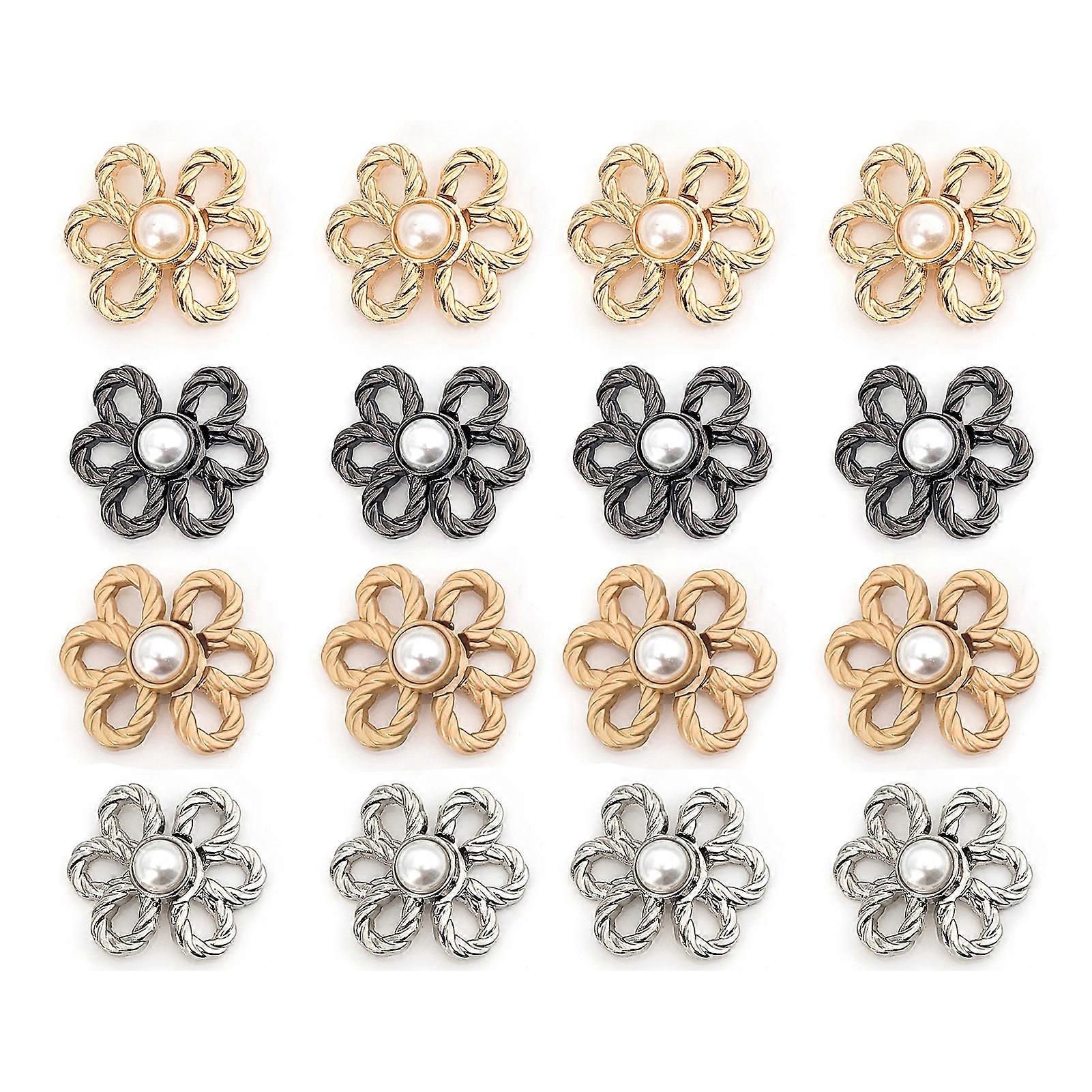 8 Pair Flower Jeans Button Adjustable Waist Pant Waist Tightener No Sew No Tools Needed Stylish Waist-cinching Buttons