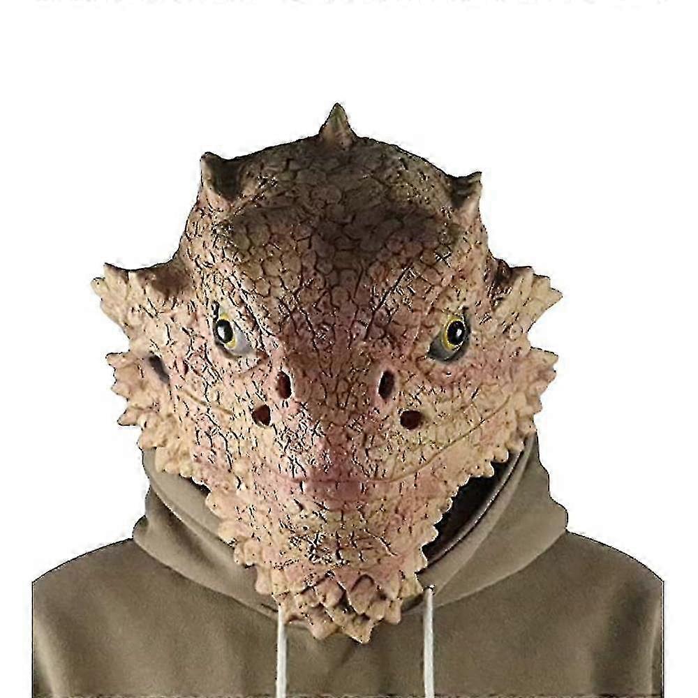 ハロウィン砂漠 とげのあるトカゲマスク 動物の頭 マスク ハロウィーンの衣装 大人のためのふりをする, トカゲマスクかわいい動物のヘッドギア ラテックスヘッドドレス ハロウィーンB