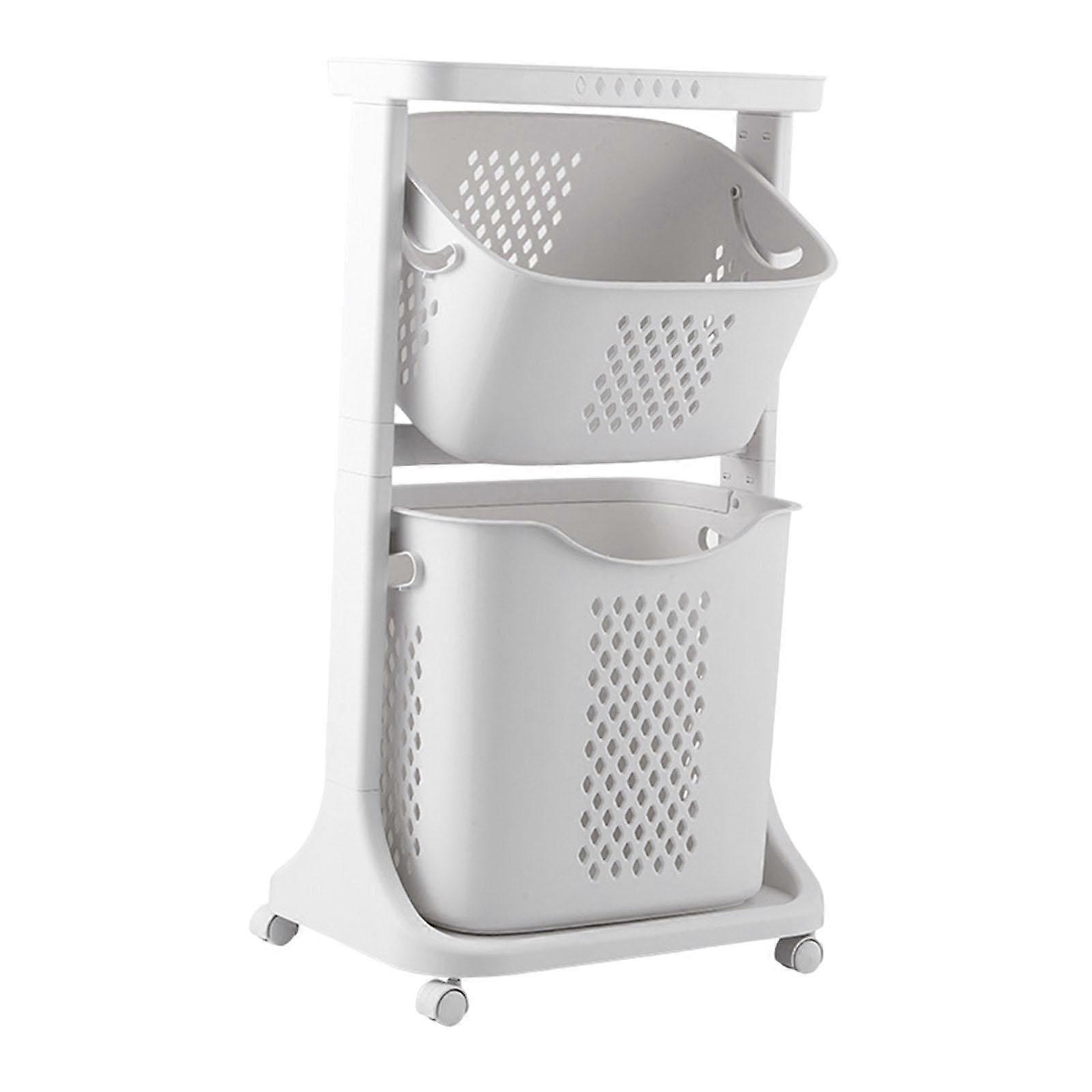 עגלה מתגלגלת על גלגלים עגלת אחסון מסוגננת לחדר שינה כביסה ביתית 44x33x79 ס"מ