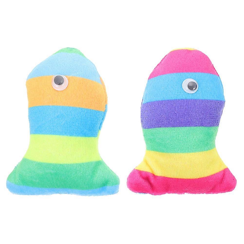 2pcs Interactive Cat Toy Cartoon Fish Modeling Cat Chewing Toy Kitten Teething Plaything